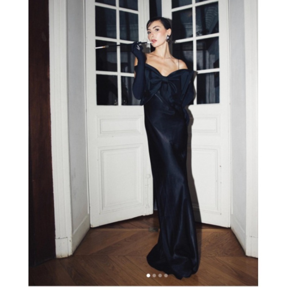New NWT Anna‎ October Dress Bow Flavia Slip Maxi Gown
